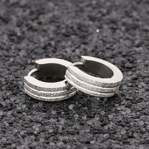 Unisex 14K White Gold Plated Hoop Earrings